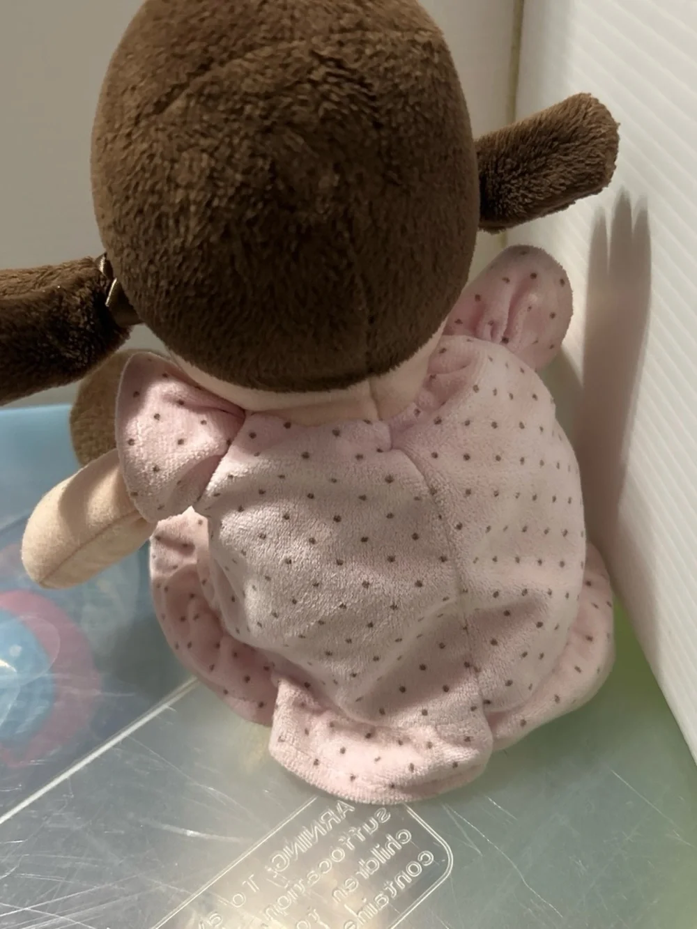Carter's Brown & Pink Plush Rag Doll with Polka-Dot Dress